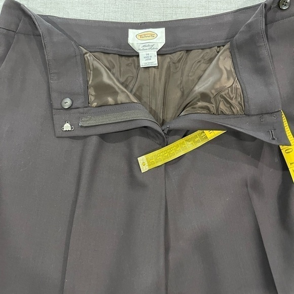 TALBOTS brown ITALIAN WOOL 2-piece suit pants (size 14) & jacket (size 12) - Picture 10 of 12